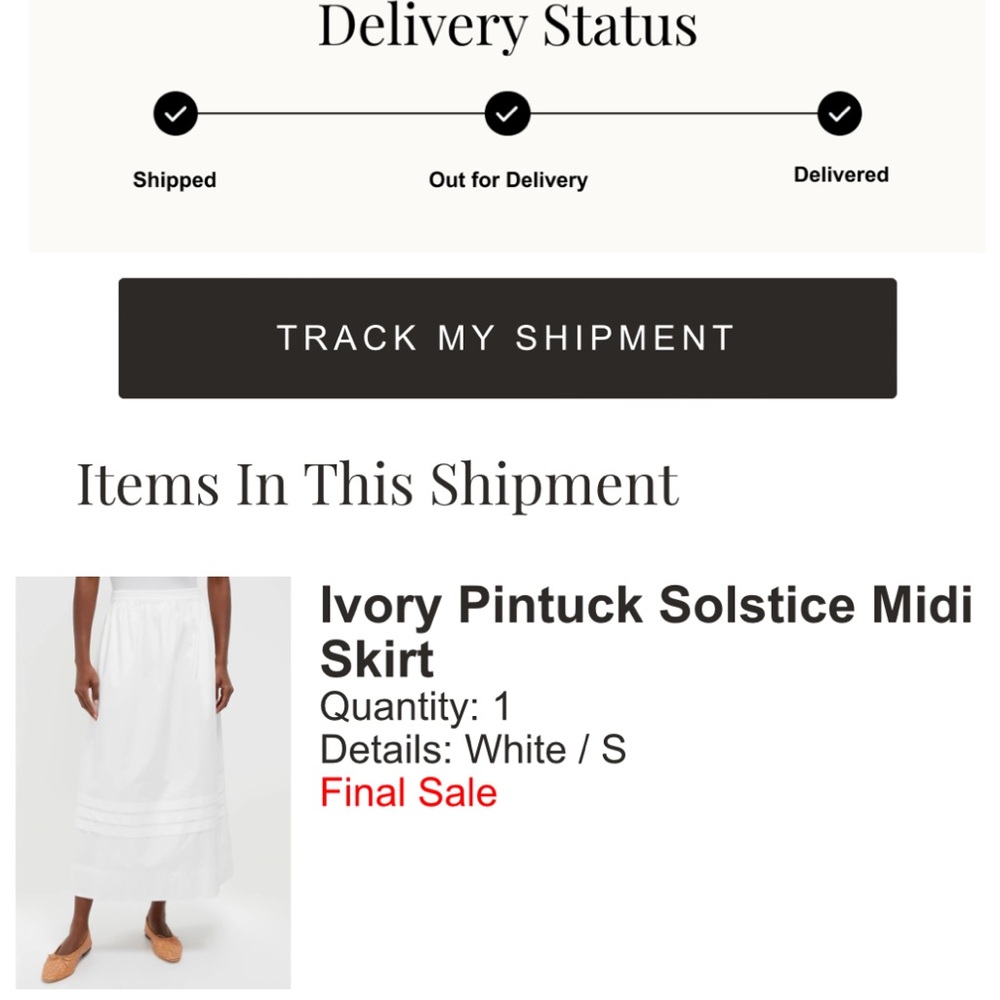 Ivory Pintuck Solstice Midi Skirt - White / S